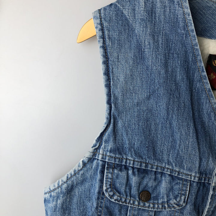 Weather Jack Sportswear Denim Boa Vest, Made in USA, Men's Size M cotton Blue type light blue Vintage Second Hand