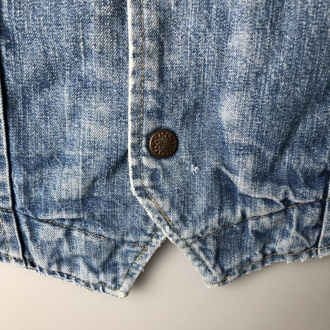 Weather Jack Sportswear Denim Boa Vest, Made in USA, Men's Size M cotton Blue type light blue Vintage Second Hand