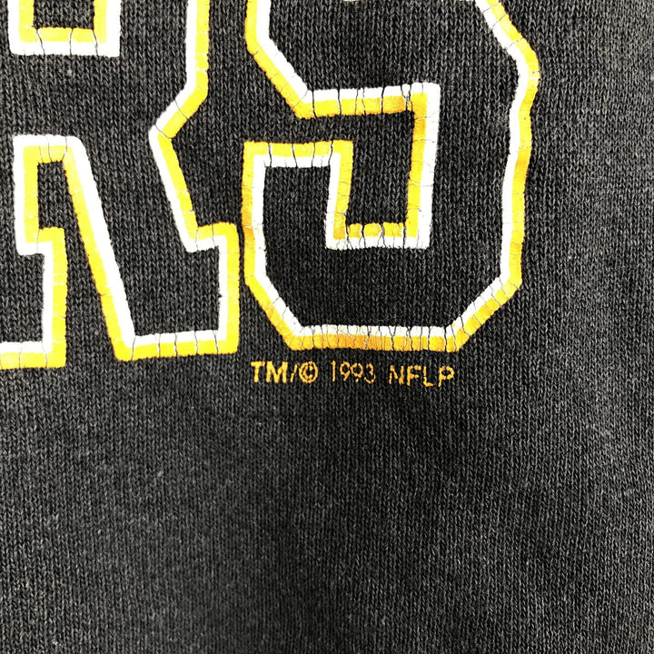 90'S Champion NFL Pittsburgh Steelers Print Sweatshirt, Made in USA, Men's Size L cotton black type Vintage Second Hand