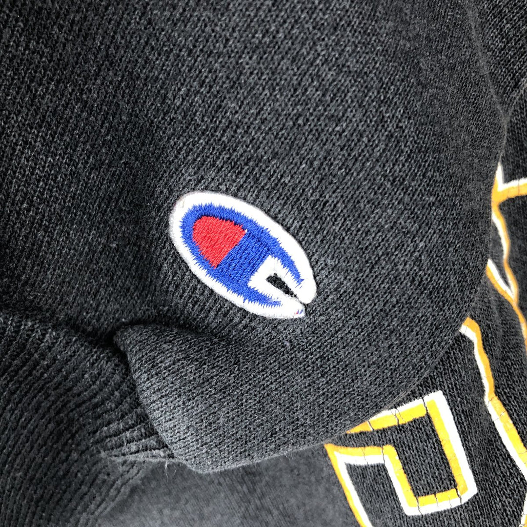 90'S Champion NFL Pittsburgh Steelers Print Sweatshirt, Made in USA, Men's Size L cotton black type Vintage Second Hand
