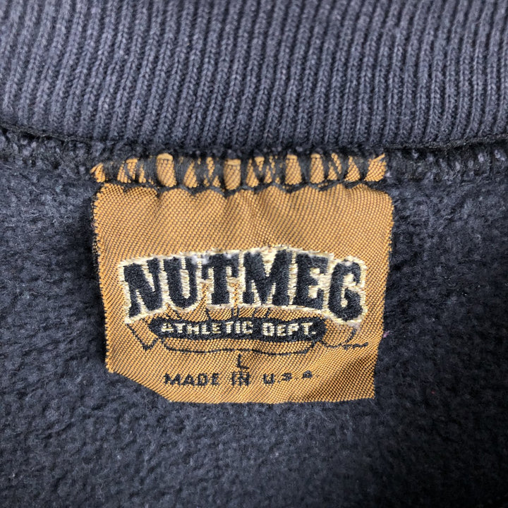 Nutmeg NFL New York Jets Print Sweatshirt, Made in USA, Men's Size L unclear black type Vintage Second Hand