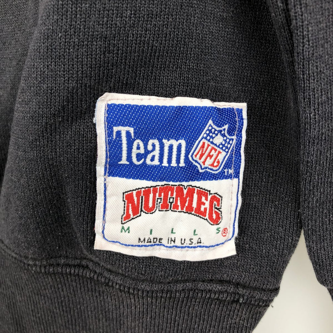 Nutmeg NFL New York Jets Print Sweatshirt, Made in USA, Men's Size L unclear black type Vintage Second Hand