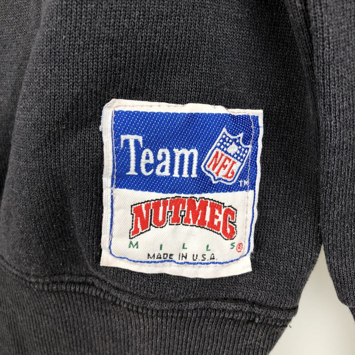 Nutmeg NFL New York Jets Print Sweatshirt, Made in USA, Men's Size L unclear black type Vintage Second Hand