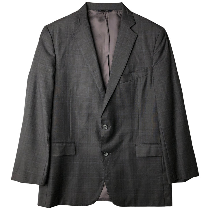 Brooks Brothers 1818 REGENT Check Pattern Wool Tailored Jacket, Made in USA, Men's Size Medium wool Charcoal Vintage Second Hand