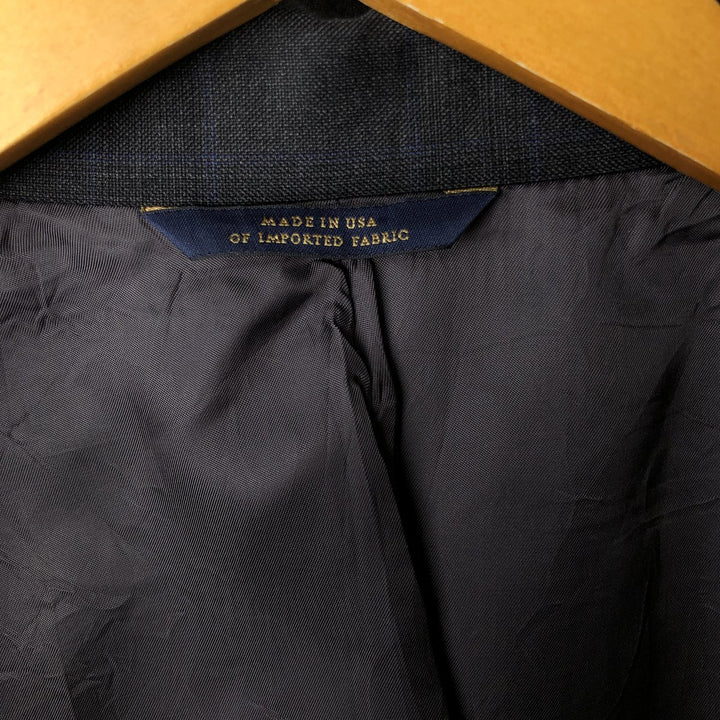 Brooks Brothers 1818 REGENT Check Pattern Wool Tailored Jacket, Made in USA, Men's Size Medium wool Charcoal Vintage Second Hand
