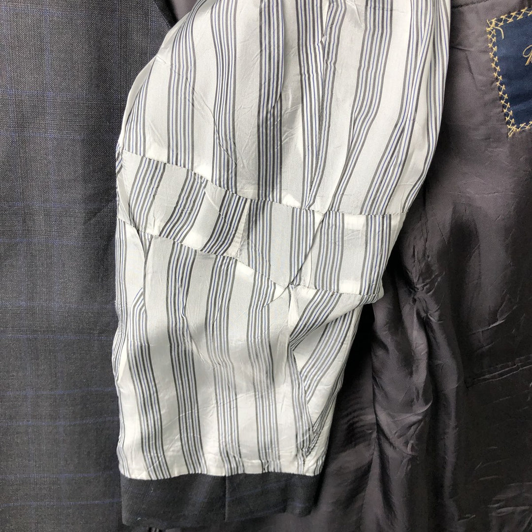 Brooks Brothers 1818 REGENT Check Pattern Wool Tailored Jacket, Made in USA, Men's Size Medium wool Charcoal Vintage Second Hand