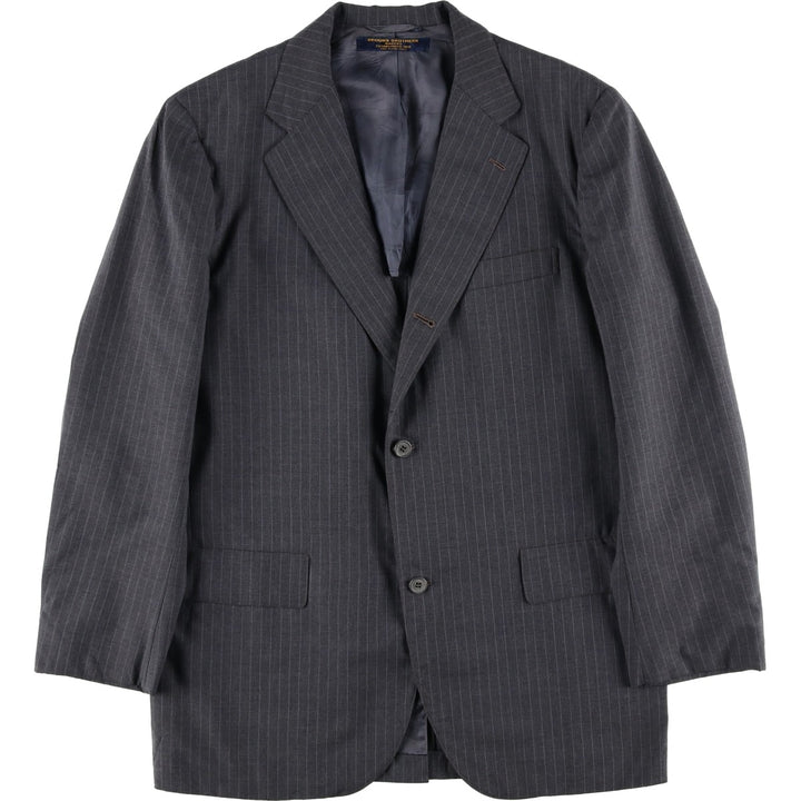 90'S Brooks Brothers MAKERS Stripe Pattern Tailored Jacket, Men's Size Medium, Vintage unclear gray type Vintage Second Hand