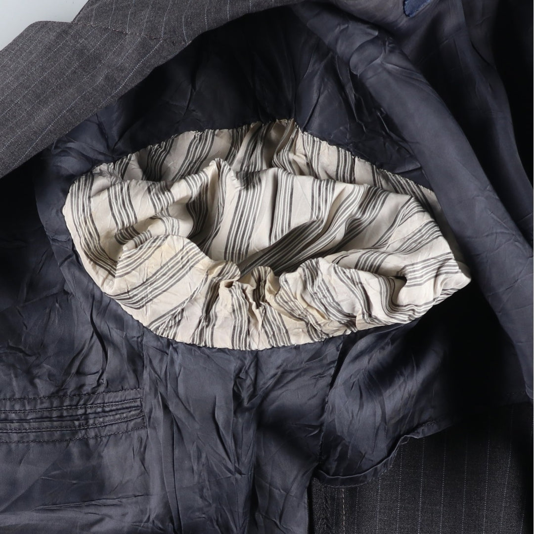 90'S Brooks Brothers MAKERS Stripe Pattern Tailored Jacket, Men's Size Medium, Vintage unclear gray type Vintage Second Hand
