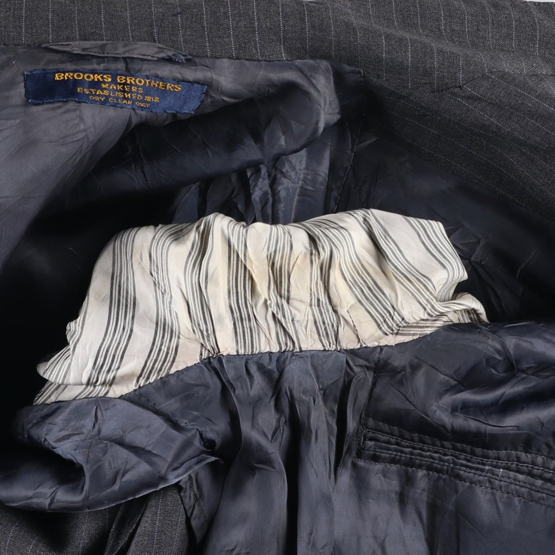 90'S Brooks Brothers MAKERS Stripe Pattern Tailored Jacket, Men's Size Medium, Vintage unclear gray type Vintage Second Hand