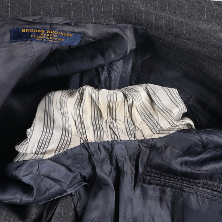 90'S Brooks Brothers MAKERS Stripe Pattern Tailored Jacket, Men's Size Medium, Vintage unclear gray type Vintage Second Hand