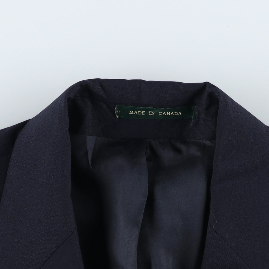 Ralph Lauren LAUREN Navy Blazer, Tailored Jacket, Made in Canada, Men's Size L wool navy blue type Vintage Second Hand