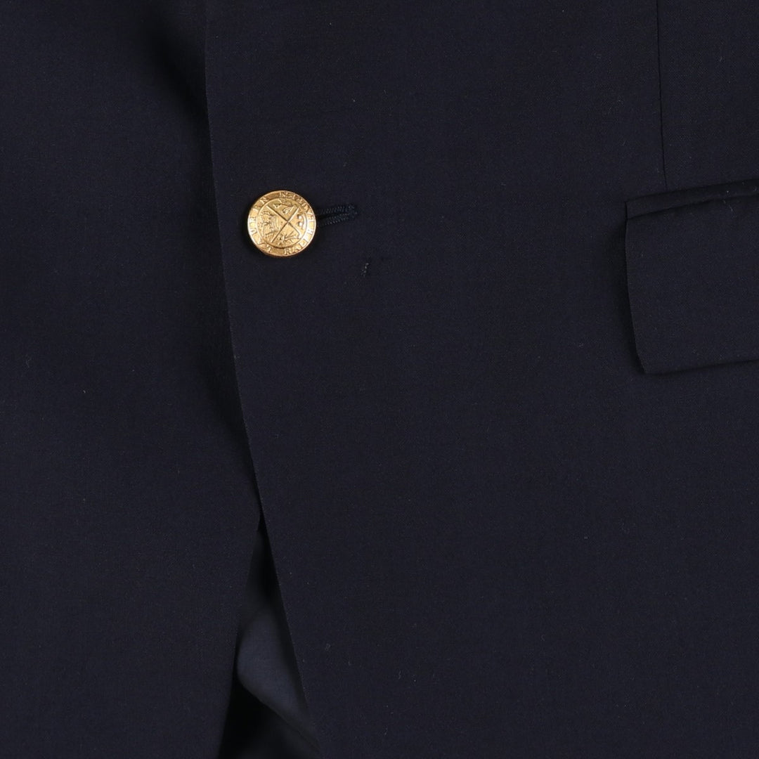 Ralph Lauren LAUREN Navy Blazer, Tailored Jacket, Made in Canada, Men's Size L wool navy blue type Vintage Second Hand