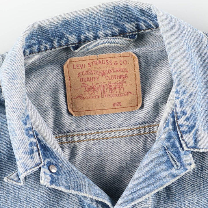 90'S Levi's 70503-0216 Euro Model Denim Jacket, Men's Size Medium, Vintage cotton Blue type light blue Vintage Second Hand