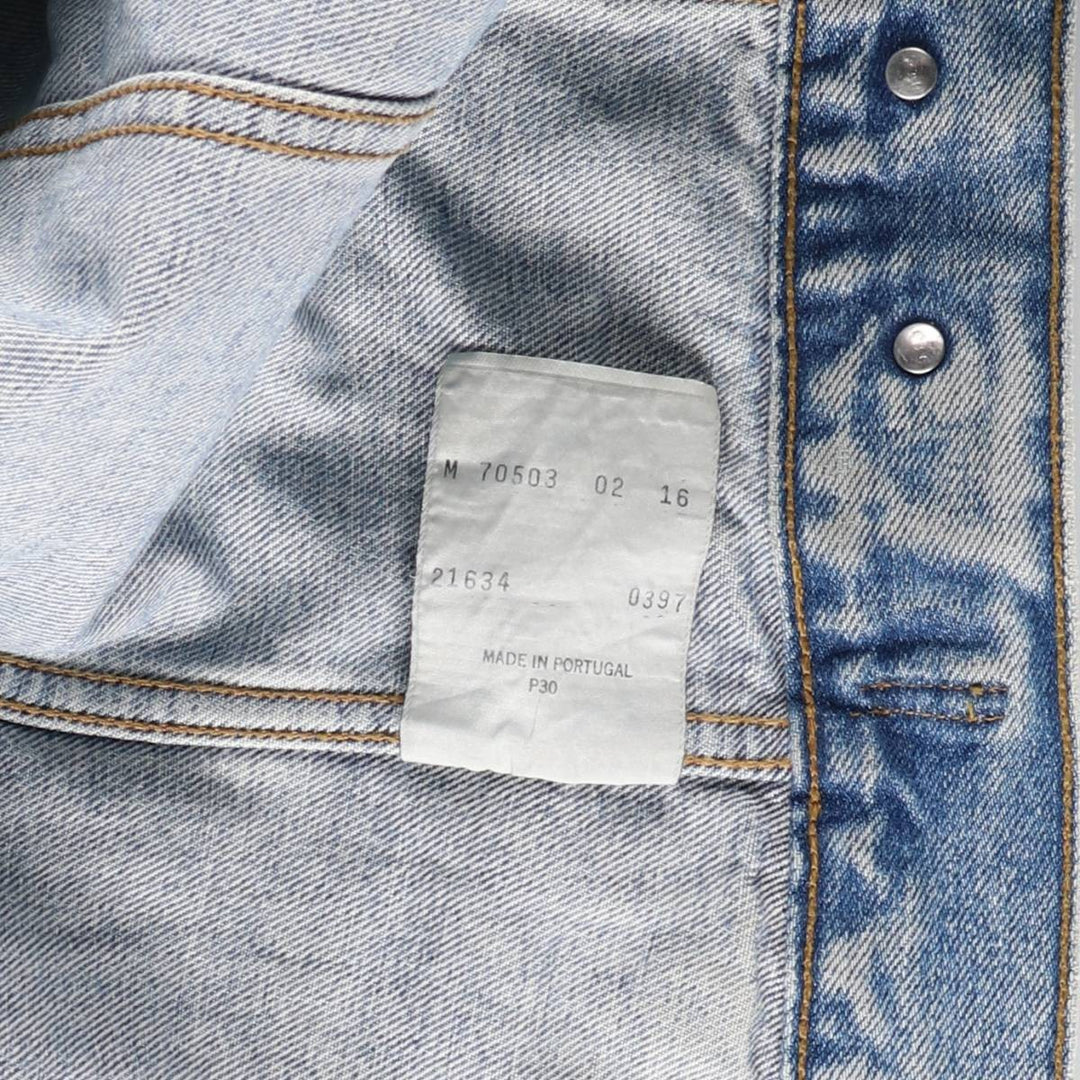 90'S Levi's 70503-0216 Euro Model Denim Jacket, Men's Size Medium, Vintage cotton Blue type light blue Vintage Second Hand
