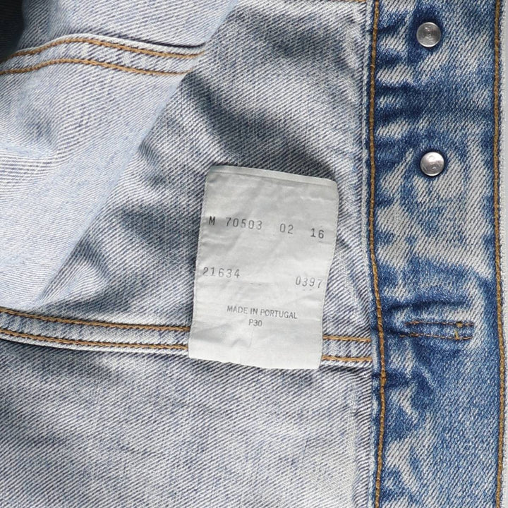 90'S Levi's 70503-0216 Euro Model Denim Jacket, Men's Size Medium, Vintage cotton Blue type light blue Vintage Second Hand