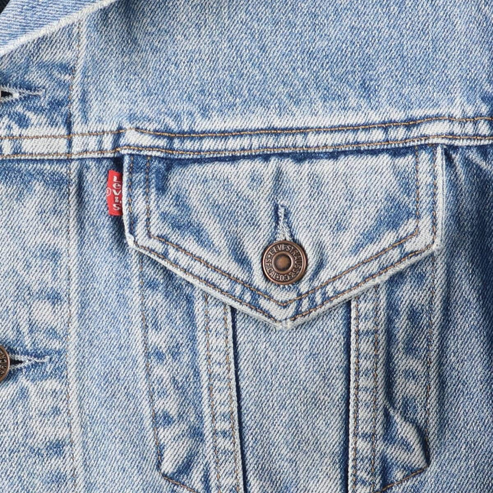 90'S Levi's 70503-0216 Euro Model Denim Jacket, Men's Size Medium, Vintage cotton Blue type light blue Vintage Second Hand