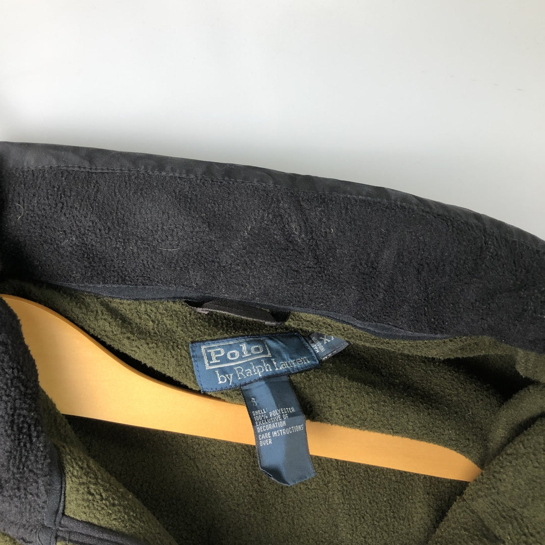 Ralph Lauren POLO by Ralph Lauren Twill Fleece Jacket, Men's XXL polyester black type Vintage Second Hand