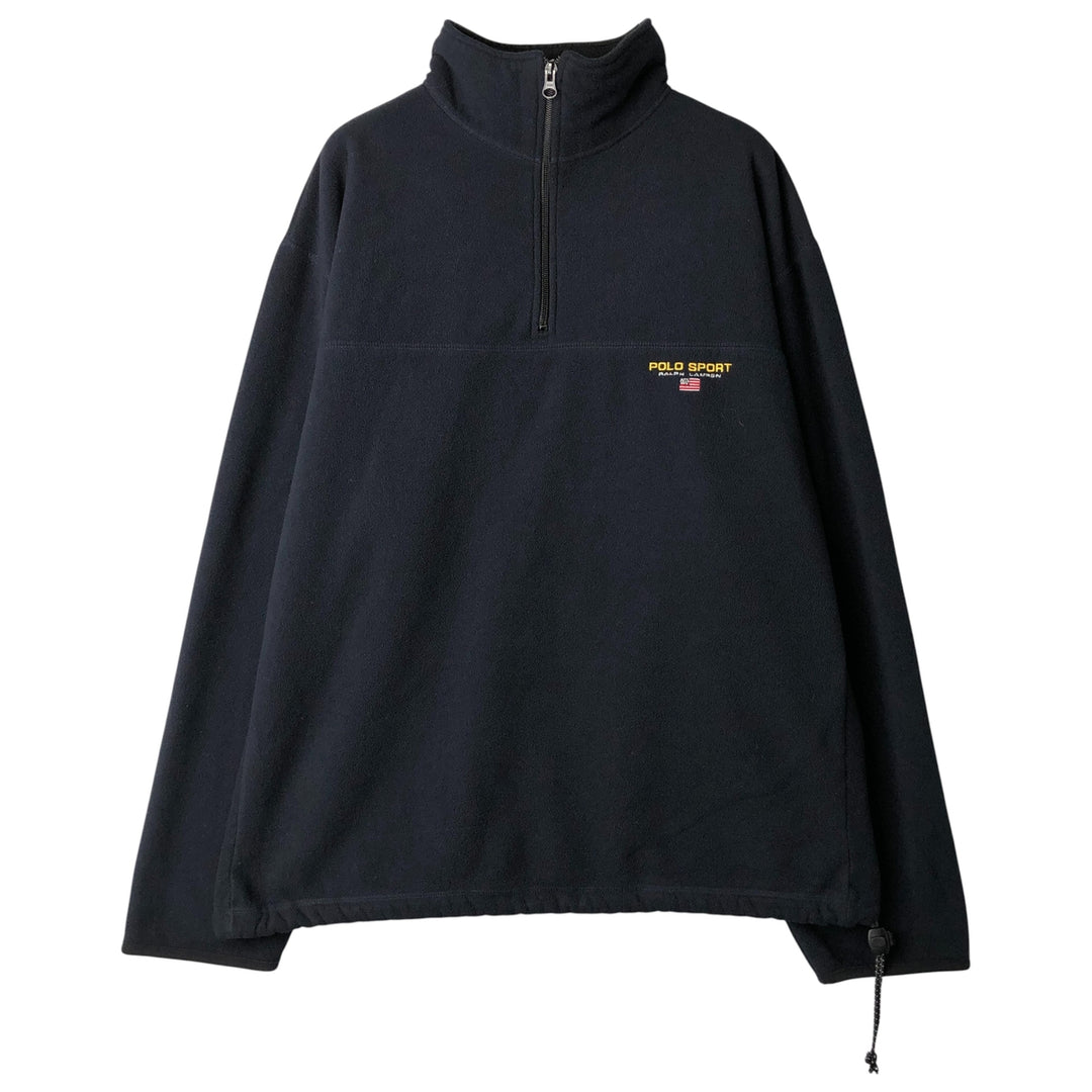 Ralph Lauren POLO SPORT Half-Zip Fleece Pullover, Men's Size L polyester navy blue type Vintage Second Hand