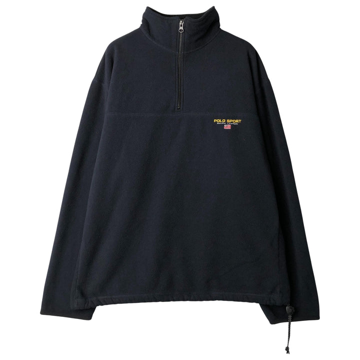 Ralph Lauren POLO SPORT Half-Zip Fleece Pullover, Men's Size L polyester navy blue type Vintage Second Hand