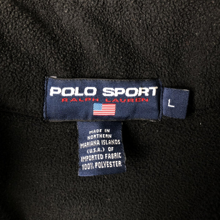 Ralph Lauren POLO SPORT Half-Zip Fleece Pullover, Men's Size L polyester navy blue type Vintage Second Hand