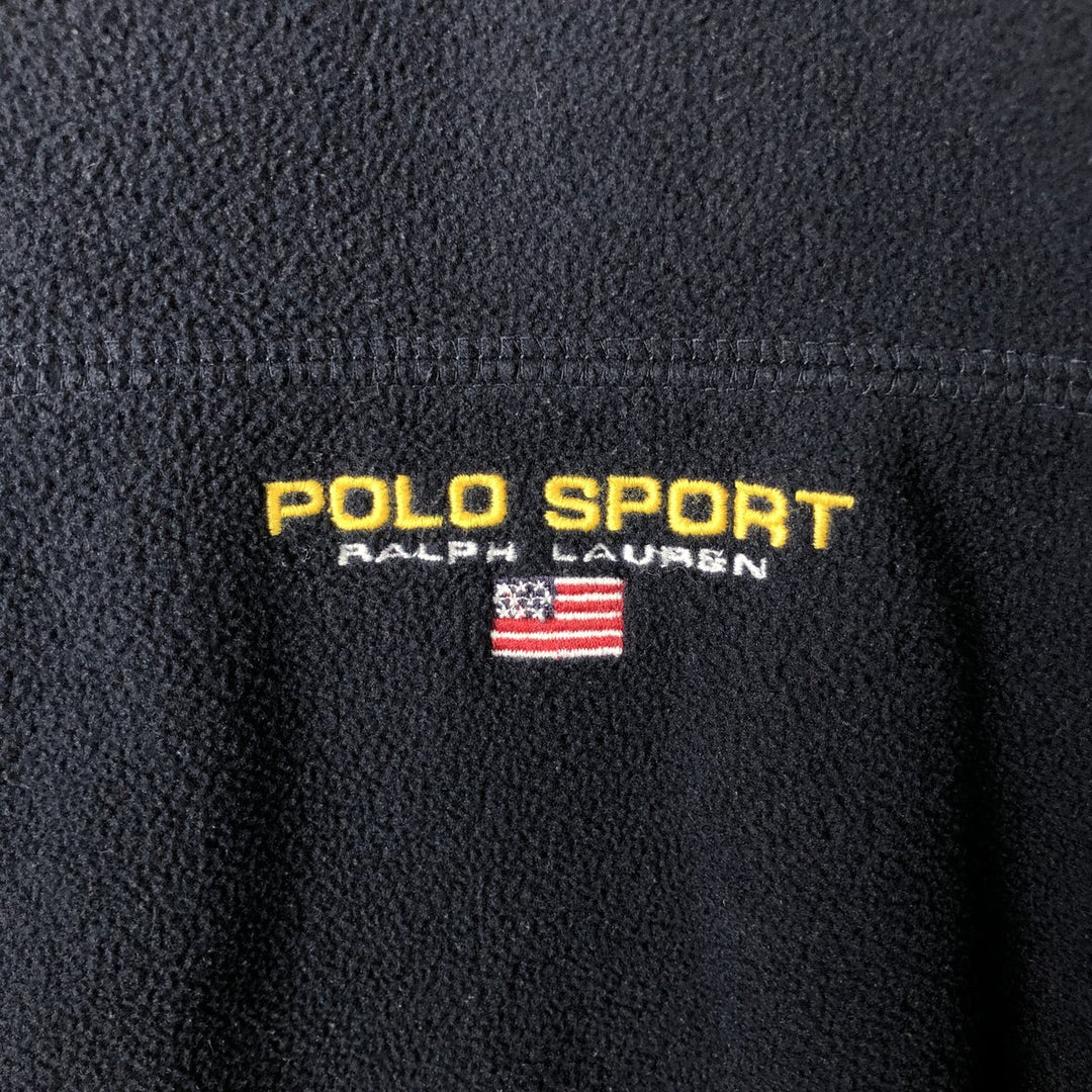 Ralph Lauren POLO SPORT Half-Zip Fleece Pullover, Men's Size L polyester navy blue type Vintage Second Hand