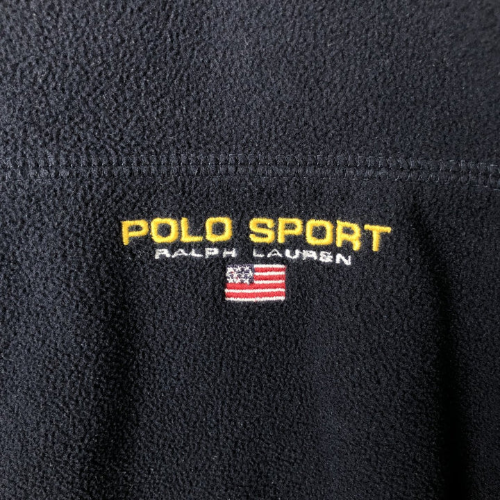 Ralph Lauren POLO SPORT Half-Zip Fleece Pullover, Men's Size L polyester navy blue type Vintage Second Hand