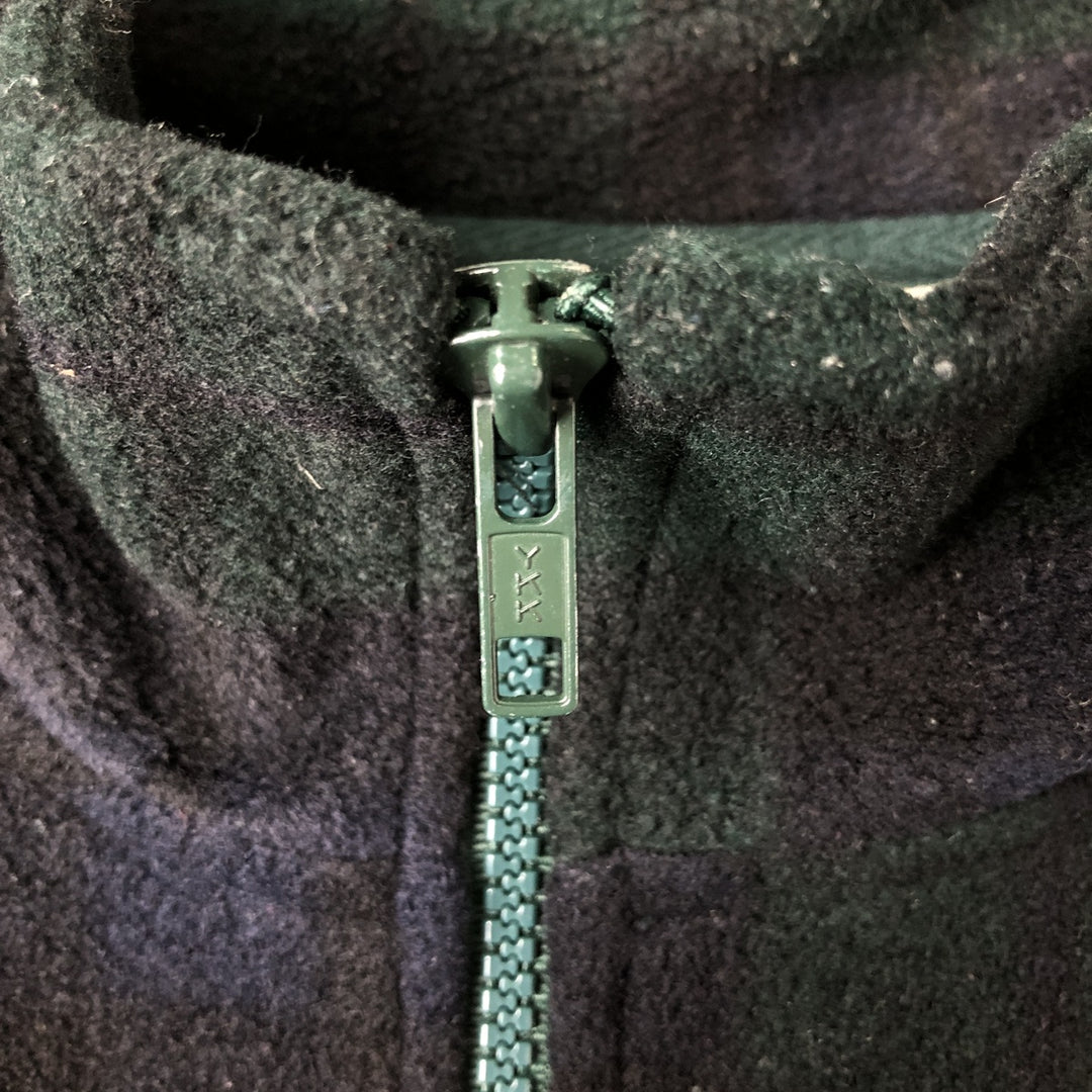 90'S Gap Old Gap Blackwatch Check Half-Zip Fleece Pullover, Men's XL polyester navy blue type Vintage Second Hand