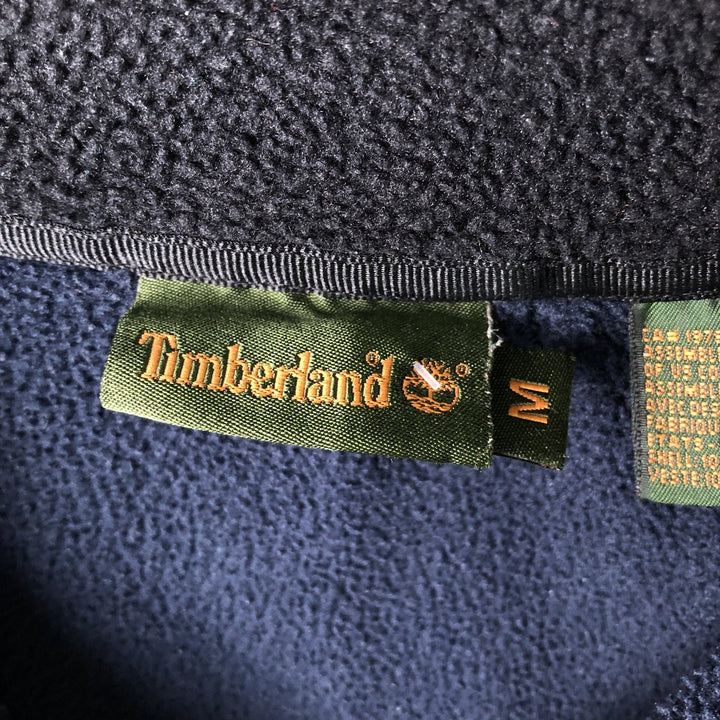 Vintage 90s-00'S Timberland Half-Zip Fleece Pullover, Men's Size Medium polyester navy blue type Vintage Second Hand
