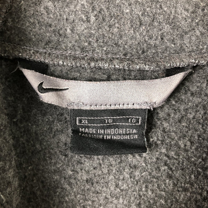 2000'S Nike fleece pullover hoodie, men's size XL polyester Charcoal Vintage Second Hand