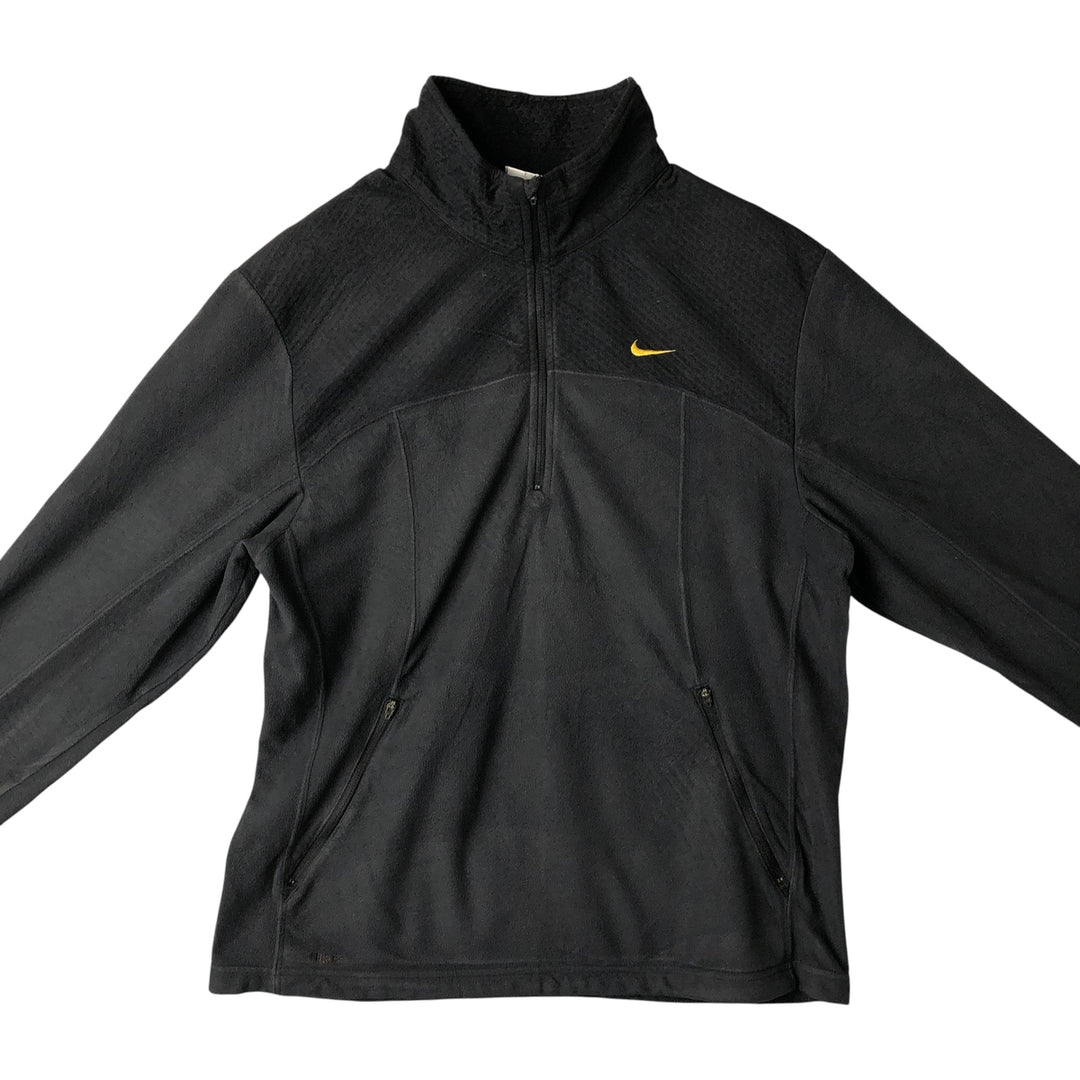 2000'S Nike Half-Zip Fleece Pullover, Men's Size Medium polyester black type Vintage Second Hand