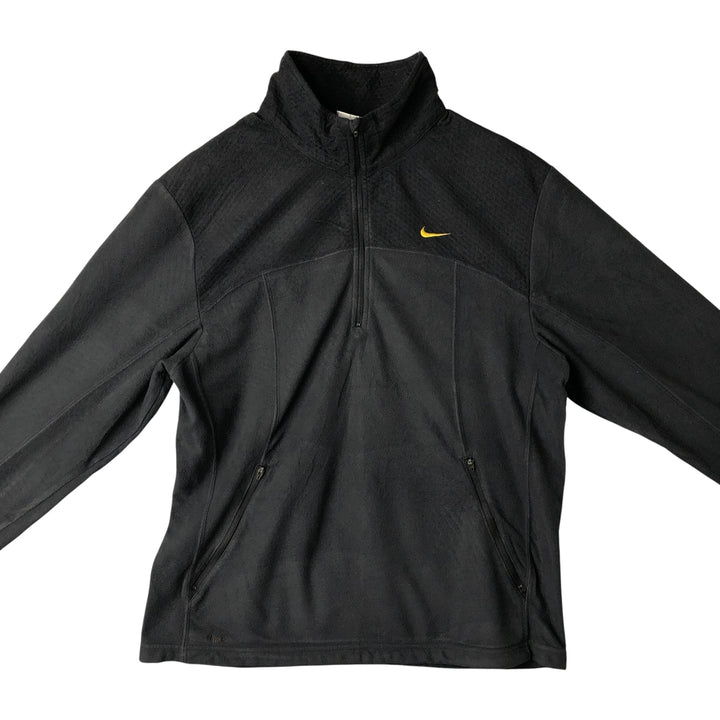 2000'S Nike Half-Zip Fleece Pullover, Men's Size Medium polyester black type Vintage Second Hand