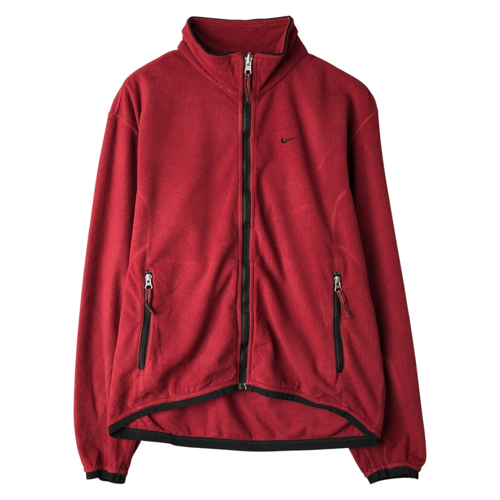 2000'S Nike fleece jacket, men's size M polyester red type Vintage Second Hand
