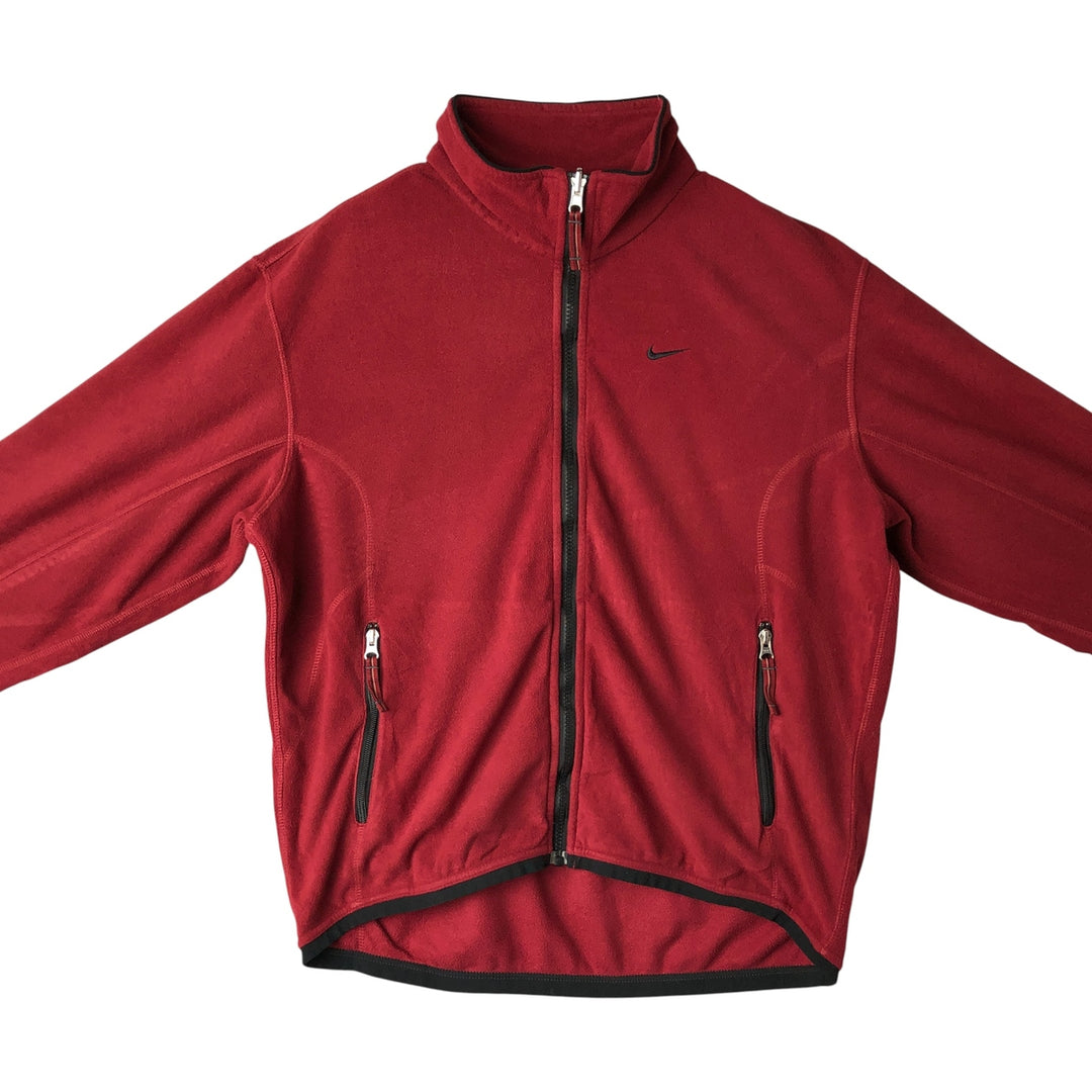 2000'S Nike fleece jacket, men's size M polyester red type Vintage Second Hand