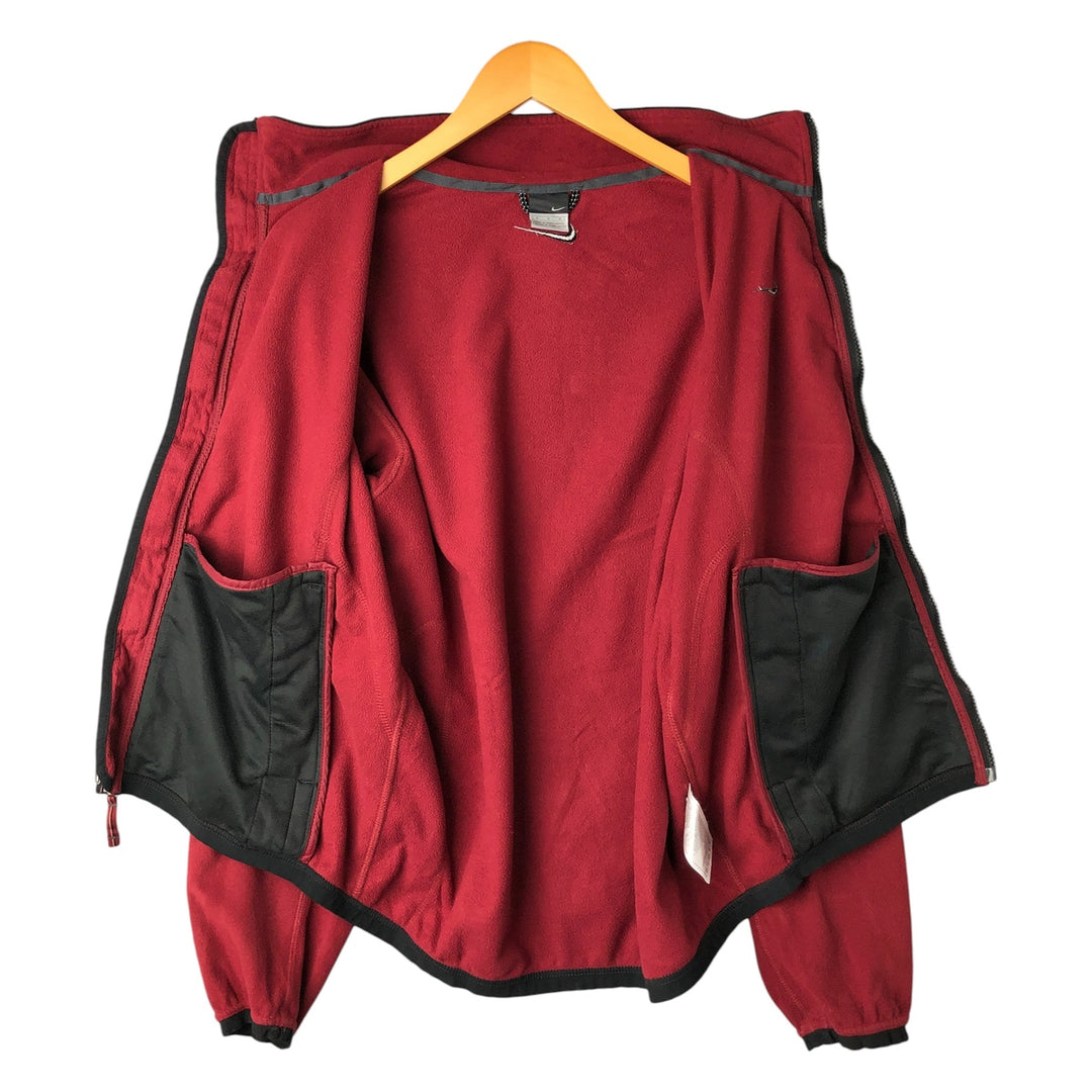 2000'S Nike fleece jacket, men's size M polyester red type Vintage Second Hand