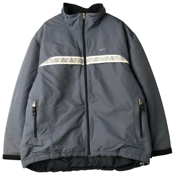 2000'S Nike padded puffer jacket, men's size L polyester gray type Vintage Second Hand