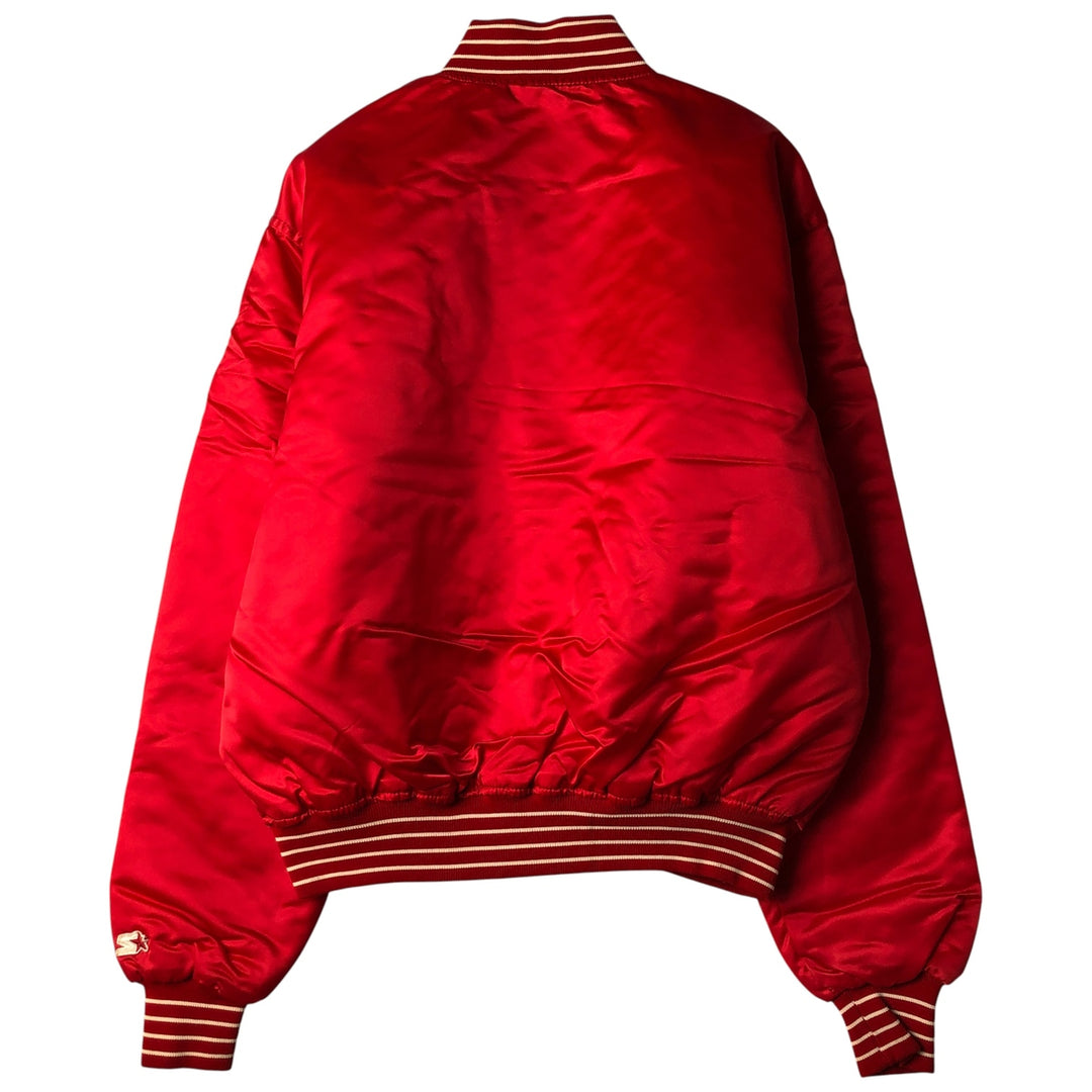 90'S Starter NBA Chicago Bulls Nylon Varsity Jacket, Men's Size XL Nylon red type Vintage Second Hand
