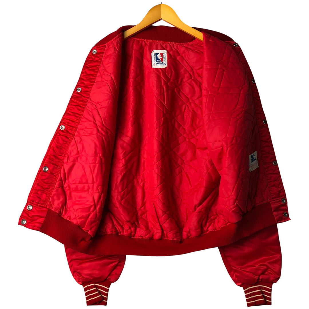 90'S Starter NBA Chicago Bulls Nylon Varsity Jacket, Men's Size XL Nylon red type Vintage Second Hand