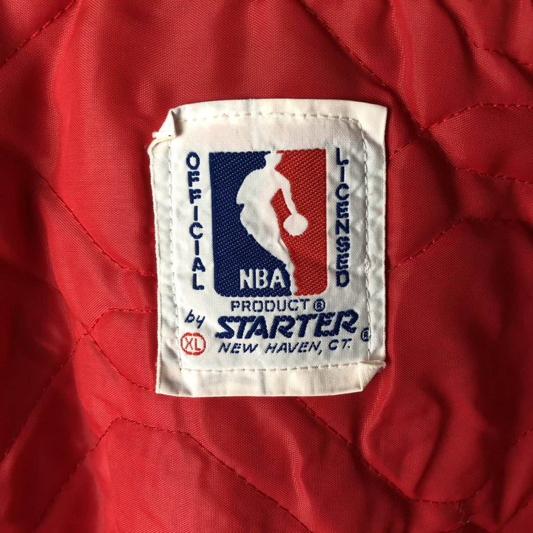 90'S Starter NBA Chicago Bulls Nylon Varsity Jacket, Men's Size XL Nylon red type Vintage Second Hand