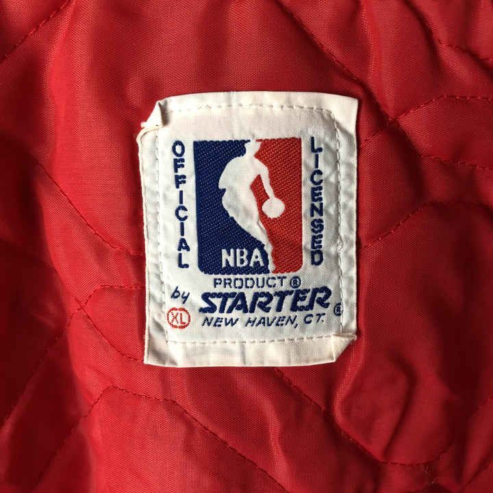90'S Starter NBA Chicago Bulls Nylon Varsity Jacket, Men's Size XL Nylon red type Vintage Second Hand