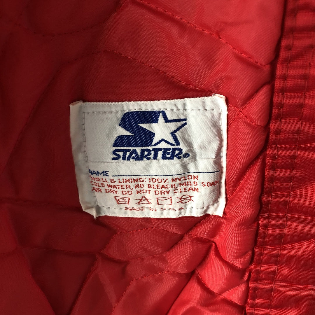 90'S Starter NBA Chicago Bulls Nylon Varsity Jacket, Men's Size XL Nylon red type Vintage Second Hand