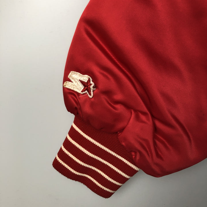 90'S Starter NBA Chicago Bulls Nylon Varsity Jacket, Men's Size XL Nylon red type Vintage Second Hand