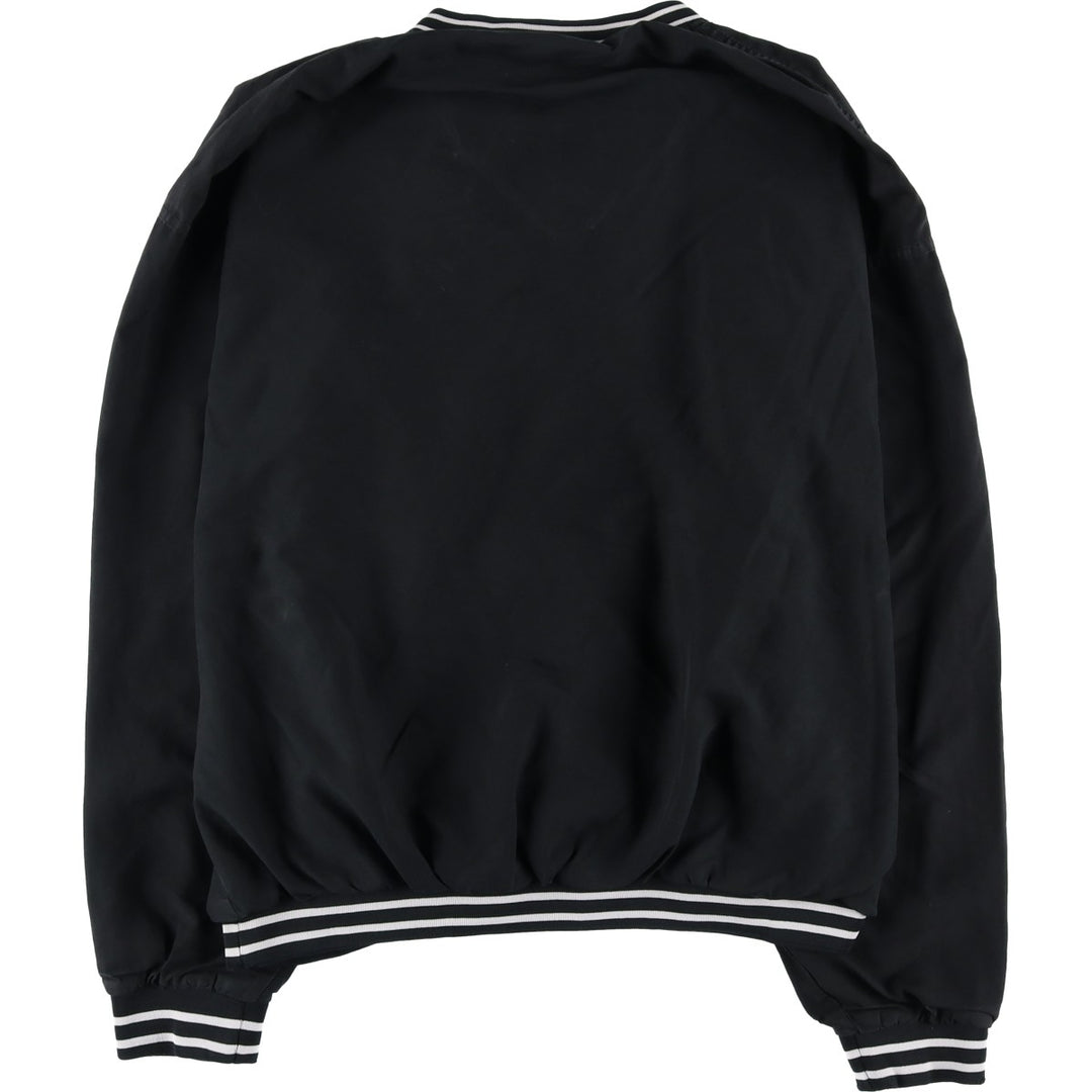 90s-00'S Reebok V-neck college warm-up pullover, men's size XL unclear black type Vintage Second Hand