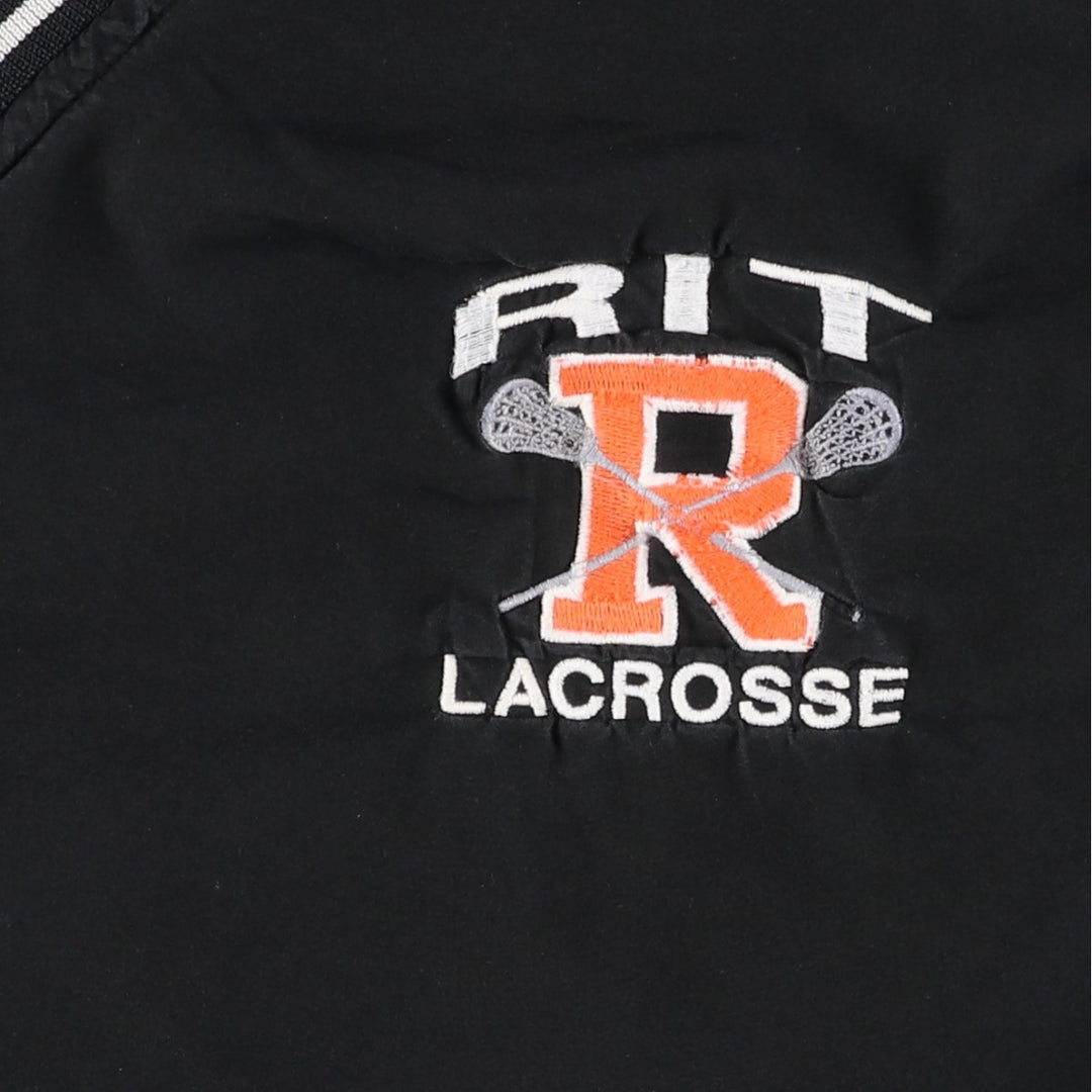90s-00'S Reebok V-neck college warm-up pullover, men's size XL unclear black type Vintage Second Hand