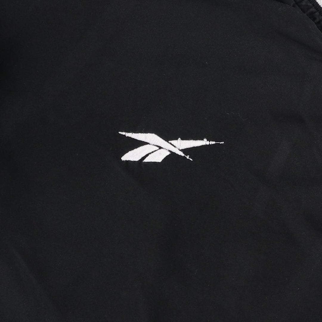 90s-00'S Reebok V-neck college warm-up pullover, men's size XL unclear black type Vintage Second Hand