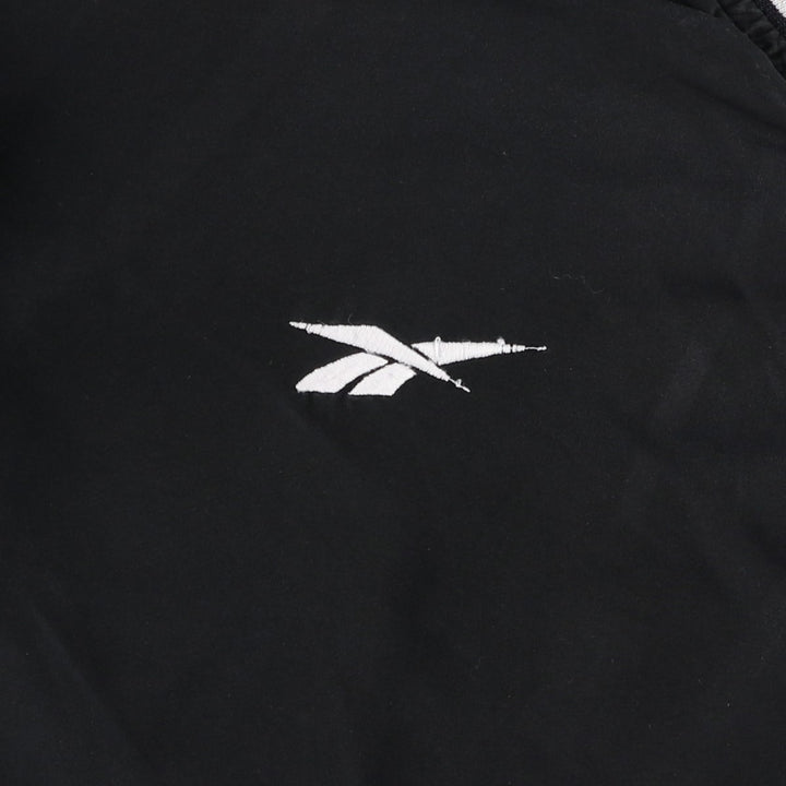 90s-00'S Reebok V-neck college warm-up pullover, men's size XL unclear black type Vintage Second Hand
