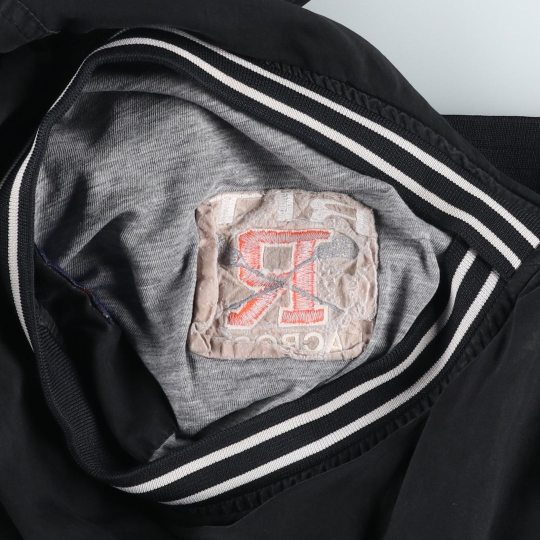 90s-00'S Reebok V-neck college warm-up pullover, men's size XL unclear black type Vintage Second Hand