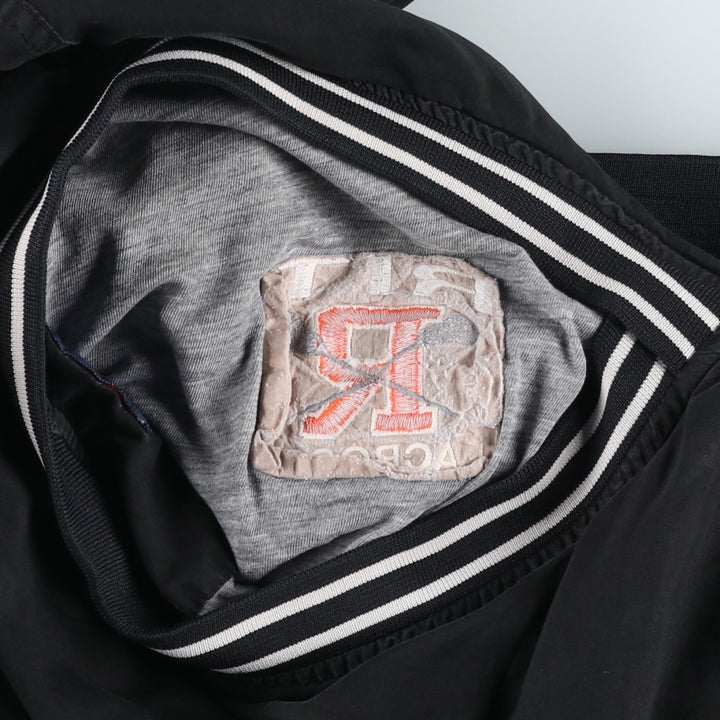 90s-00'S Reebok V-neck college warm-up pullover, men's size XL unclear black type Vintage Second Hand