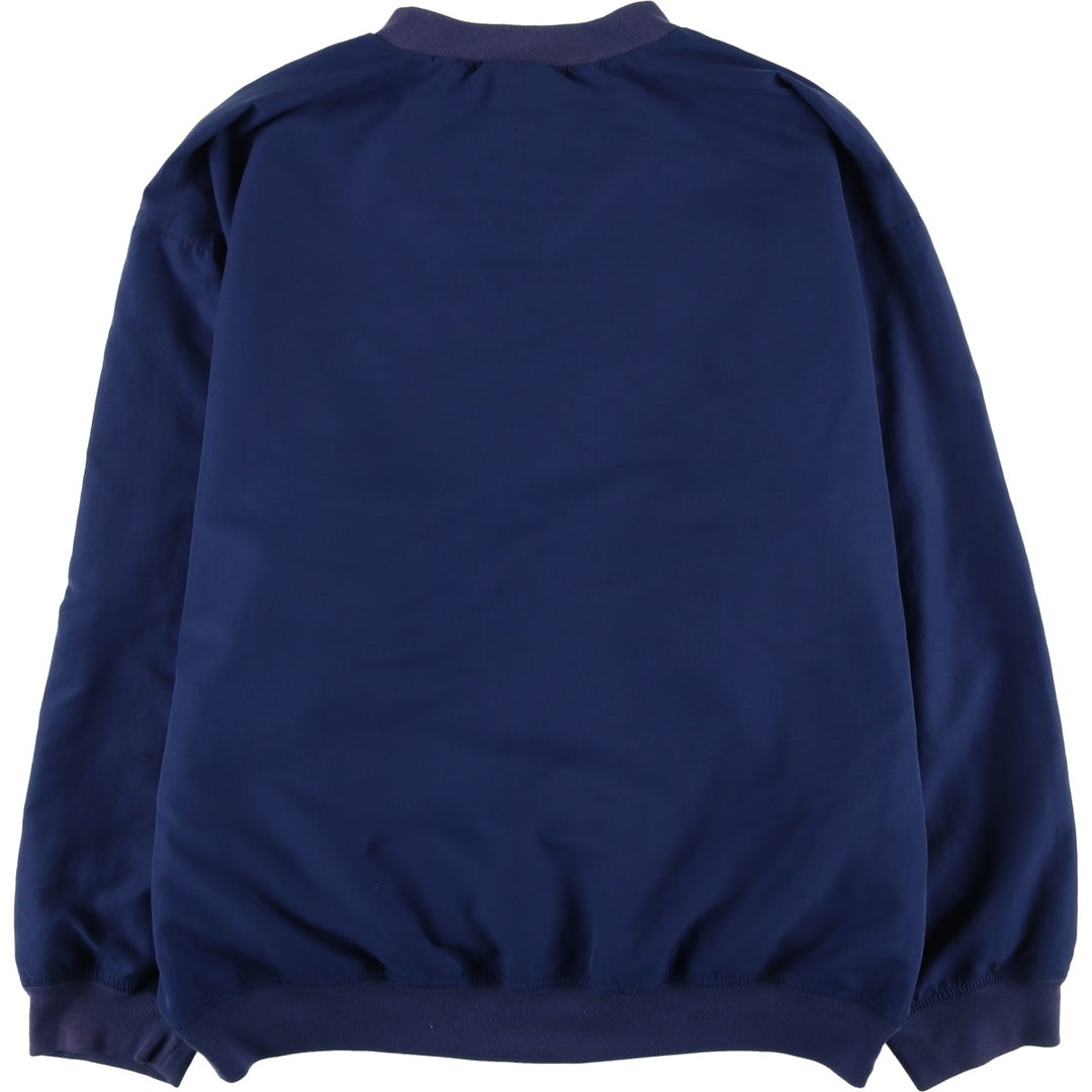 Vintage 90'S adidas V-neck warm-up pullover, size L, men's polyester navy blue type Vintage Second Hand