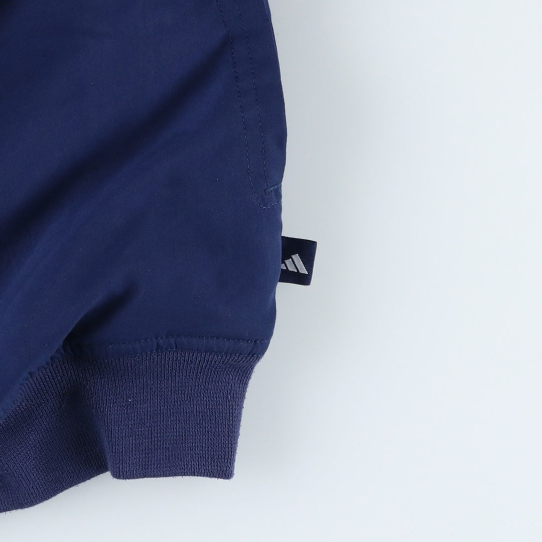 Vintage 90'S adidas V-neck warm-up pullover, size L, men's polyester navy blue type Vintage Second Hand