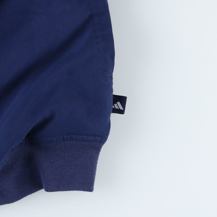 Vintage 90'S adidas V-neck warm-up pullover, size L, men's polyester navy blue type Vintage Second Hand